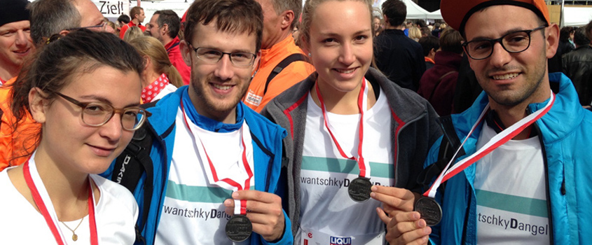 Jeweils 10 km für den guten Zweck: Francesca, Georg, Katharina und Giovanni